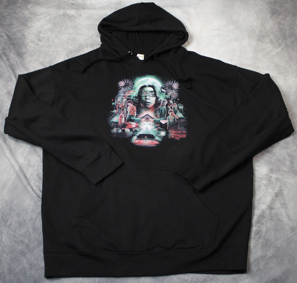 Stranger Things Hoodie Mens XL Black Fleece Pullover Eleven Graphic Netflix